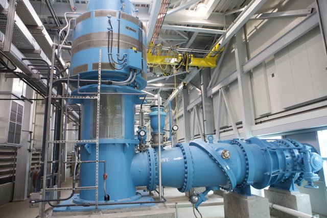 Blue Pipeline in a Massive Factory