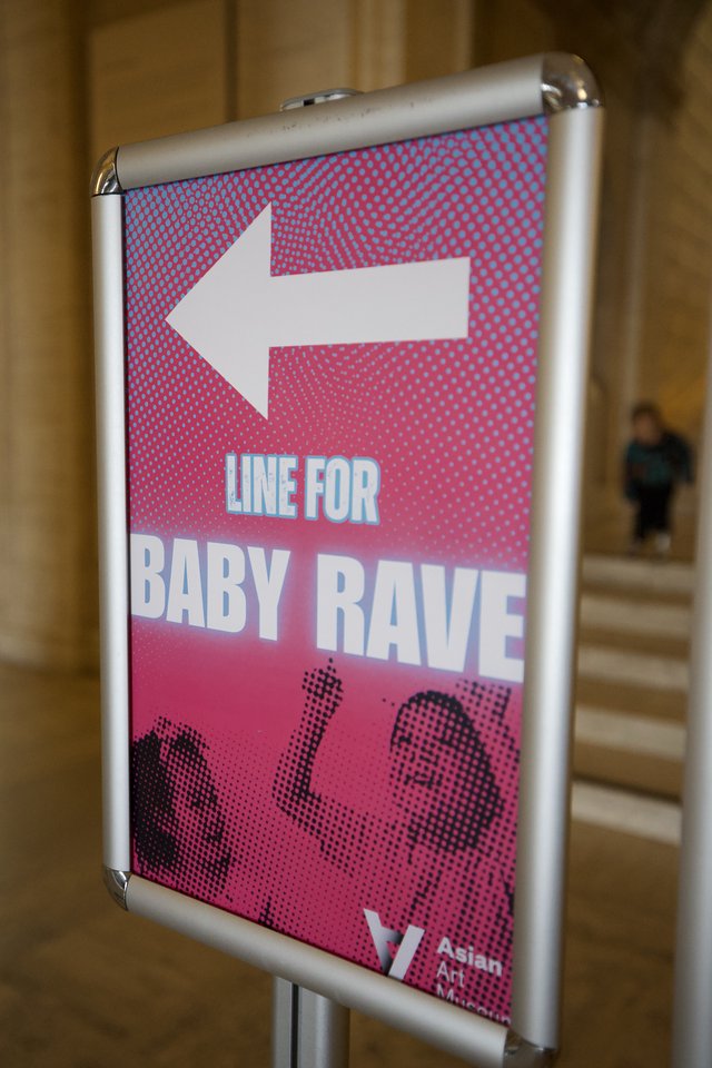 Baby Rave Directional Sign at Asian Art Museum