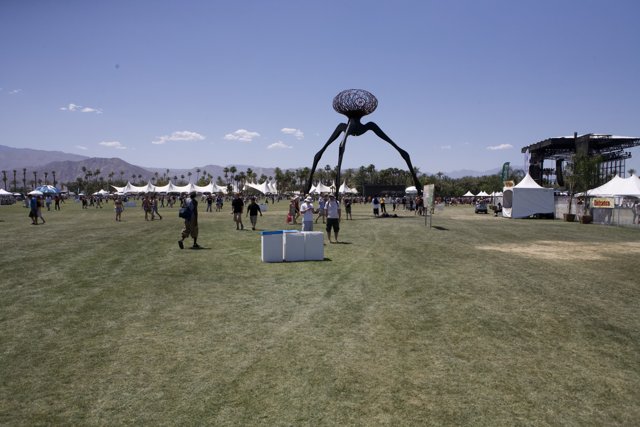 Standing Amongst Artwork at Coachella Festival