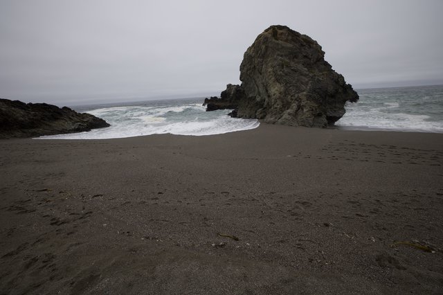 Lone Sea Stack on a Moody Northern California Coast