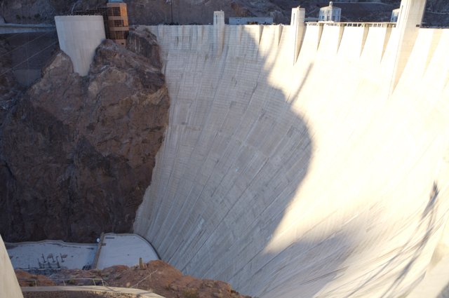Majestic Hoover Dam and its Cascading Waterfall