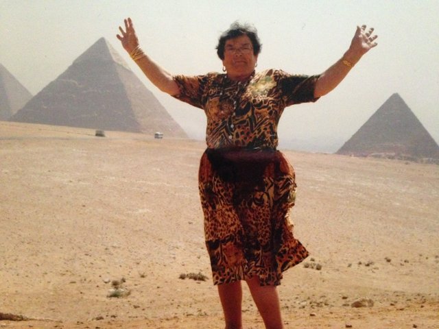Lady in Leopard at the Pyramids