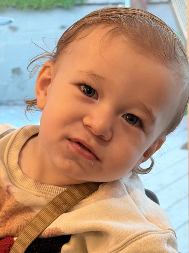 Young Child's Tender Bath Time Portrait