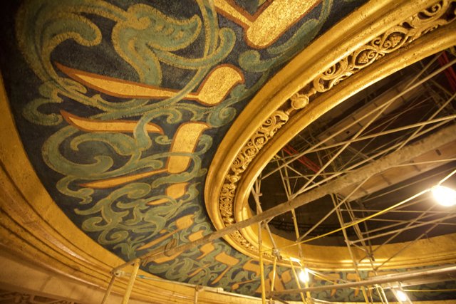 Golden and Blue Theater Ceiling