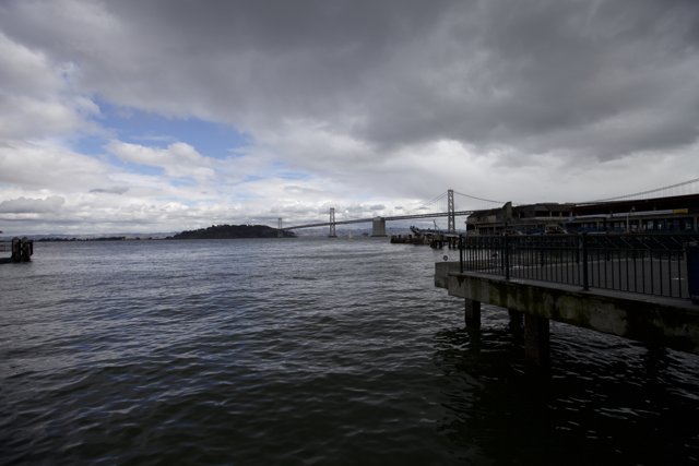 A Serene View of the Bay Bridge from Pier