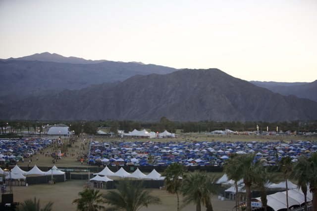 Tent City with Mountain Views