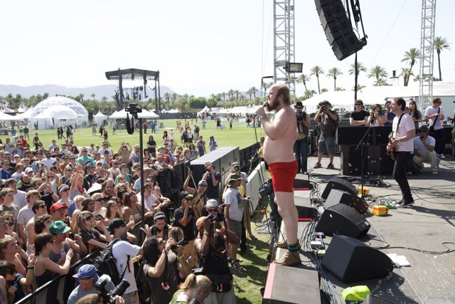 Red Shorts Rocker Performing at Coachella