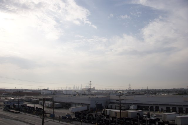 Cloudy Sky Above Industrial Terminal