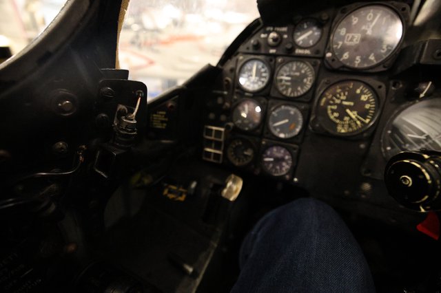 Vintage Aircraft Cockpit Instrument Panel Close-Up