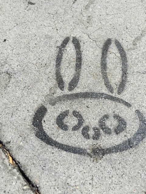 Sidewalk Rabbit Graffiti