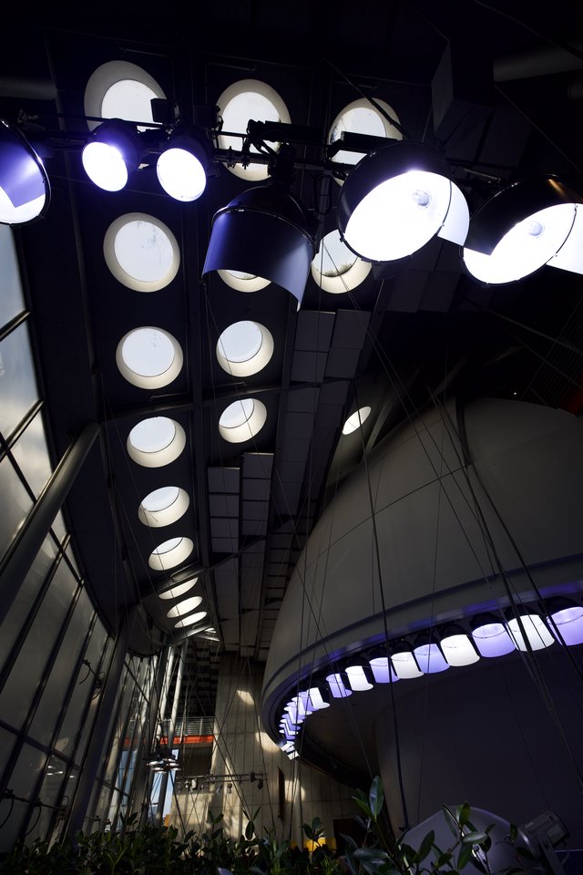 Modern Architectural Lighting Installation in Contemporary Atrium