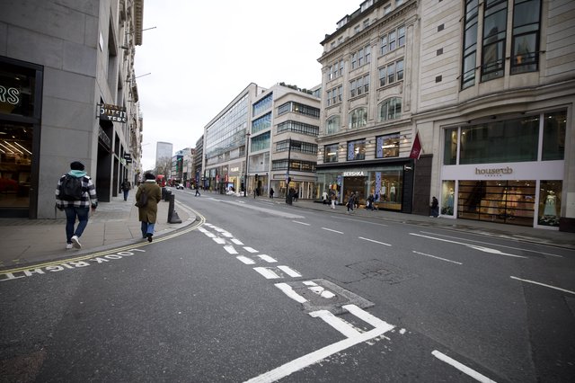 Quiet Shopping Street in Central London