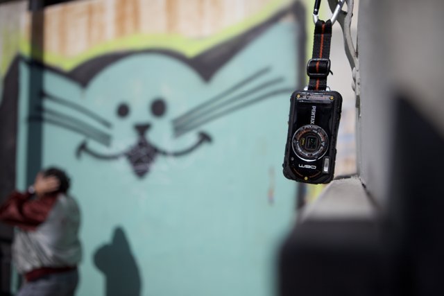 Camera mounted on the wall