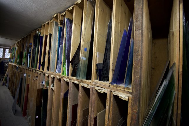 Shelves of Plywood and Glass