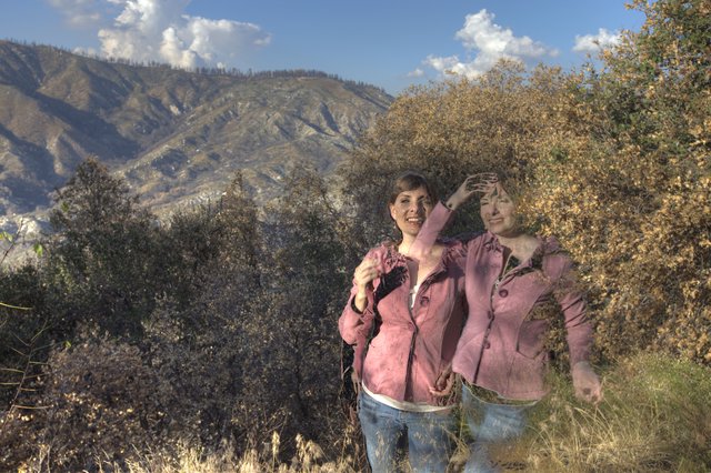 Double Exposure Portrait After Wildfire on Angeles Crest