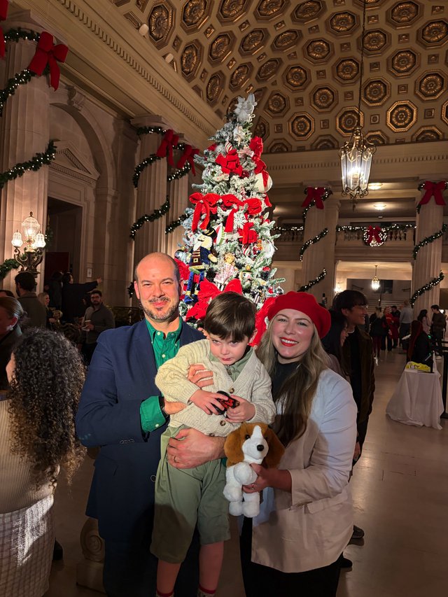 Family Holiday Portrait in Grand Historic Hall