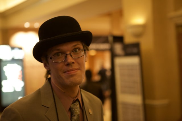 Hank Green Rocks a Sun Hat and Glasses at DEFCON