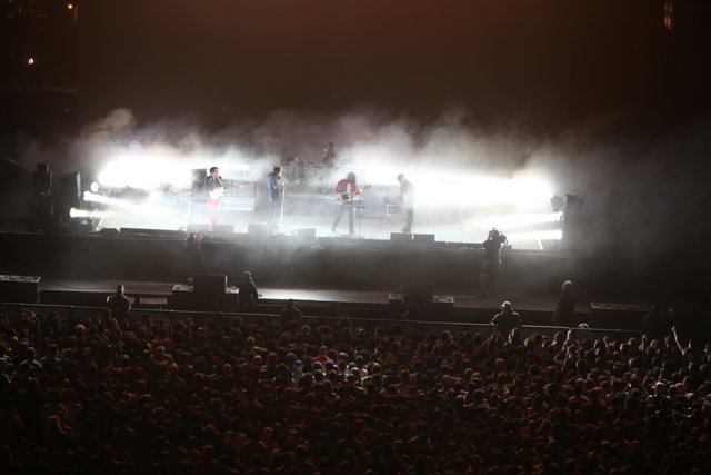 Smoke-Filled Rock Concert Performance