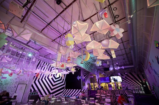 Whimsical Installation Art in Modern Industrial Gallery Space