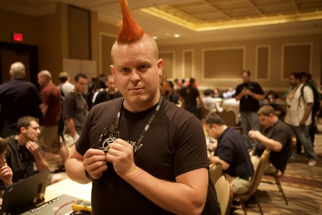 Mohawked Man in the Defcon Crowd