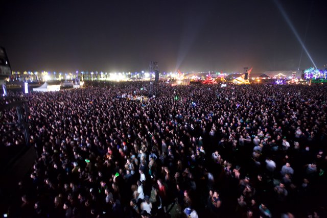 A Sea of Music Lovers Under the Night Sky at Coachella