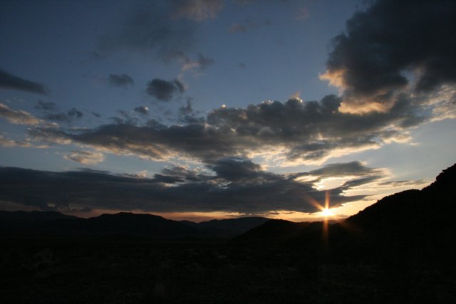 Radiant Sunset over the Death Valley Mountains