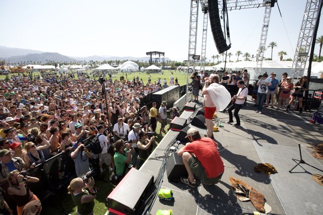 Coachella Crowd Rocks Out to Band on Outdoor Stage