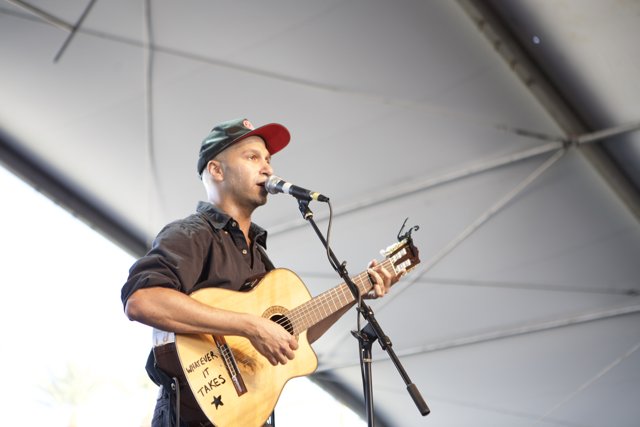 Tom Morello Rocking Coachella with His Guitar and Microphone