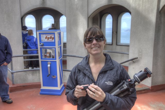 Photographer Posing at Golden Gate Bridge Tower