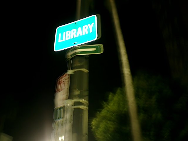 Library Street Sign