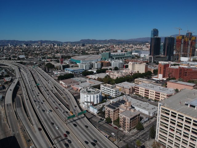 Stunning Aerial view of Los Angeles' Cityscape