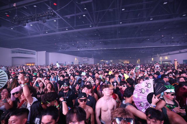 Massive Indoor EDM Festival Crowd at Wobbleland 2026