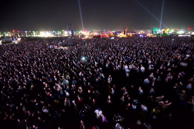Nighttime Festival Crowd