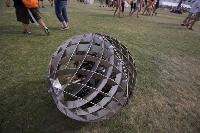 Metal Sphere on the Grass