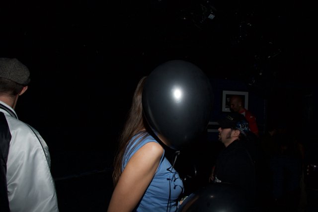 Lady in Black Balloon