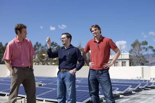 Three Men on a Solar Rooftop