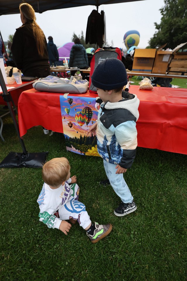 Young Children Discover Hot Air Balloon Festival Poster