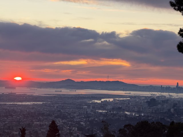 Sunset Over San Francisco Bay from Oakland Hills