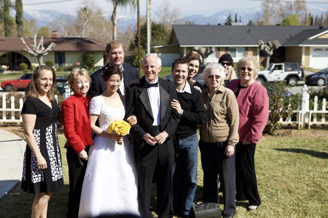 Wedding Guests Pose for a Group Photo