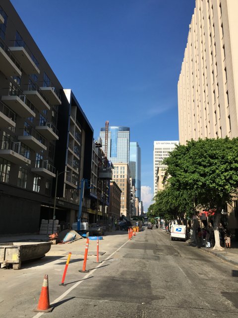 Urban Development on Busy Los Angeles Street