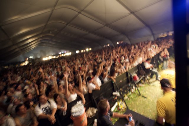 Coachella Concert Crowd in a Tent