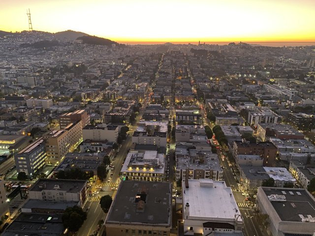 Urban Metropolis Sunset in San Francisco