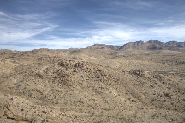 Sky-high view of the Desert and Mountains