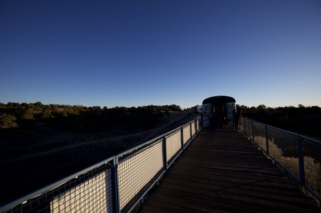 Twilight Walk on Historic Railroad Bridge Trestle