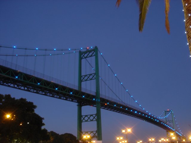 Illuminated Suspension Bridge