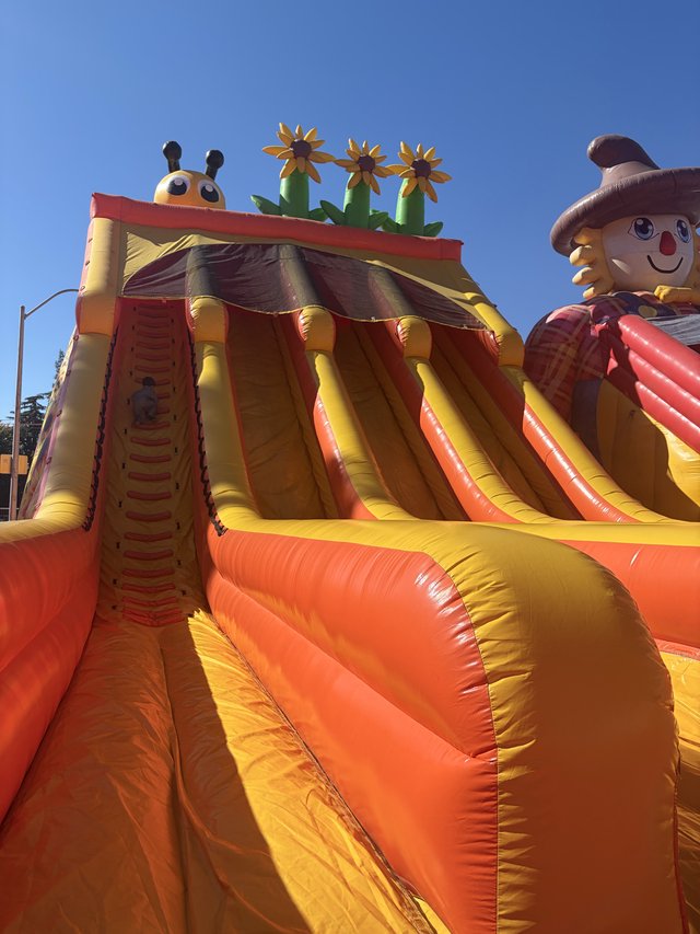 Colorful Inflatable Slide at Outdoor Festival