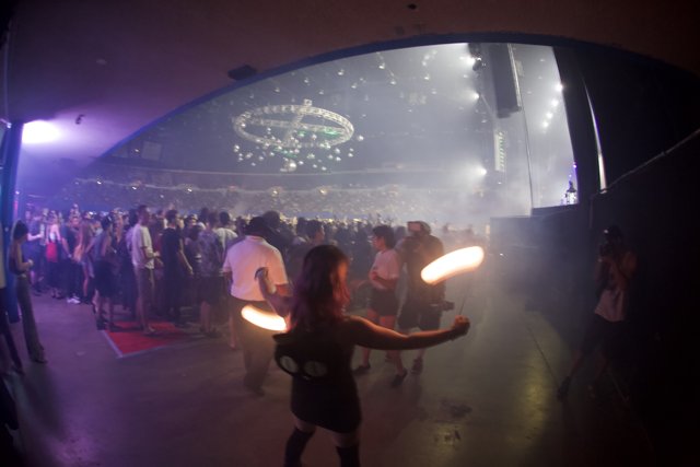 Fire Dancing at a Los Angeles Night Club