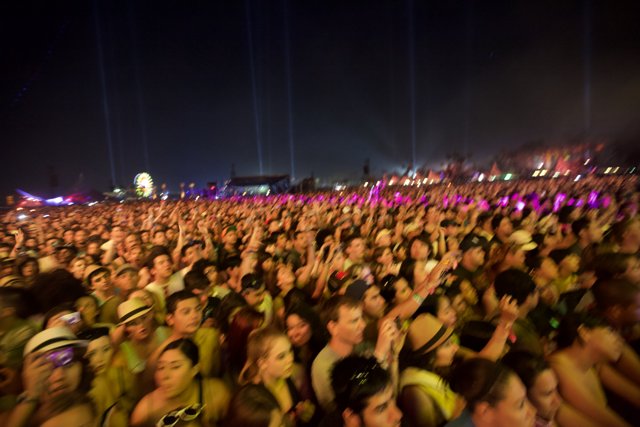 Coachella 2011 Concert Crowd under the Night Sky