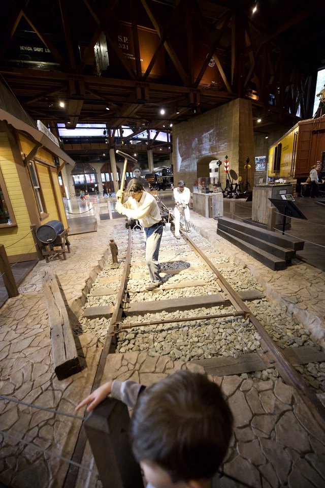 Interactive Railroad Museum Exhibit with Historical Figures