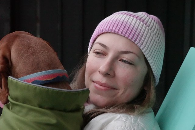 Relaxing Winter Portrait with Rainbow Beanie